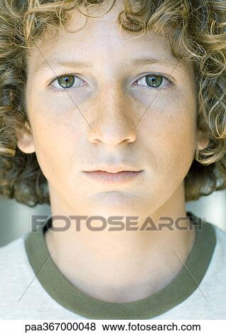 Stock Photo - Preteen boy, portrait. Fotosearch