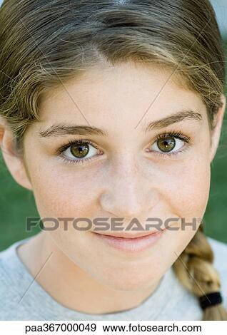 Stock Photo - Preteen girl, portrait. Fotosearch
