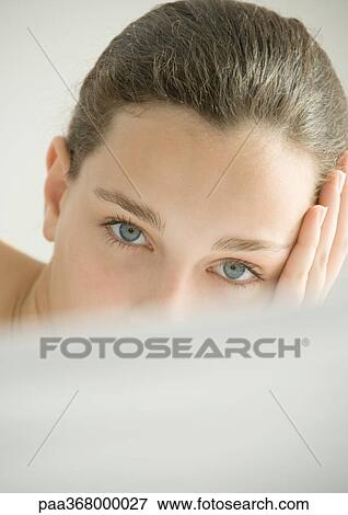 Preteen girl, face partially obscured View Large Photo Image Stock Photo - Preteen girl, face partially obscured. Fotosearch