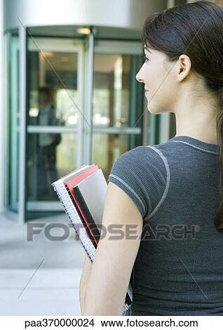 Female college student, rear view View Large Photo Image Picture - Female college student, rear view. Fotosearch
