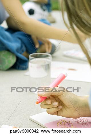 Children drawing outdoors View Large Photo Image Stock Image - Children drawing outdoors. Fotosearch