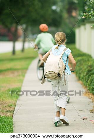 Suburban children on sidewalk View Large Photo Image Picture - Suburban children on sidewalk. Fotosearch