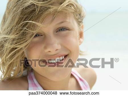 Girl smiling, portrait View Large Photo Image Stock Photo - Girl smiling, portrait. Fotosearch