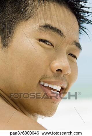 Man's face, smiling View Large Photo Image Stock Photograph - Man's face, smiling. Fotosearch