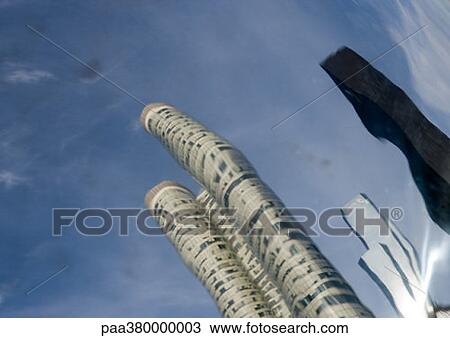 Reflection of skycrapers, low angle view View Large Photo Image Stock Image - Reflection of skycrapers, low angle view. Fotosearch