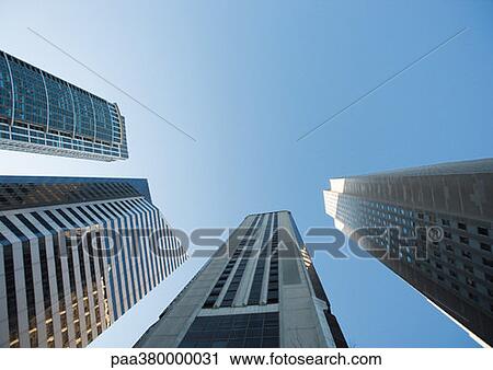 Stock Image - Skycrapers, low angle view. Fotosearch