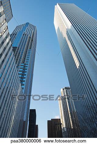 Stock Photograph - Skycrapers, low angle view. Fotosearch