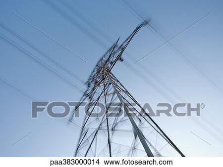 Electric pylon, low angle view View Large Photo Image Picture - Electric pylon, low angle view. Fotosearch