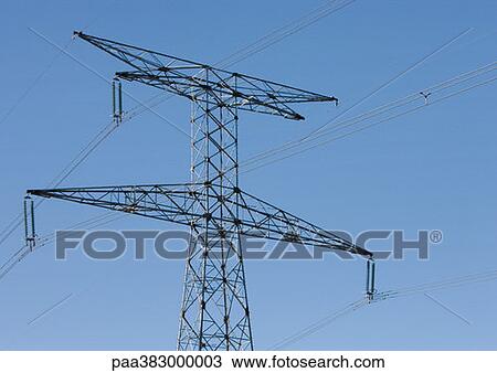 Electric pylon, low angle view View Large Photo Image Stock Image - Electric pylon, low angle view. Fotosearch
