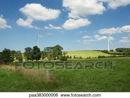 Wind turbines, Normany, France View Large Photo Image Stock Photograph - Wind turbines, Normany, France. Fotosearch