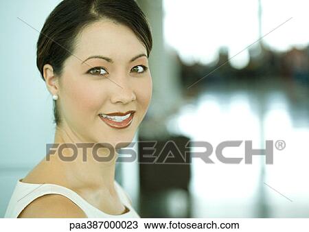 Woman smiling View Large Photo Image Stock Image - Woman smiling. Fotosearch