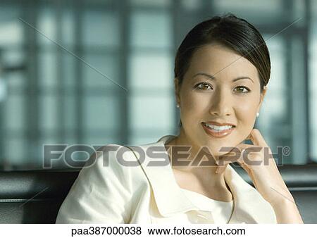 Woman smiling View Large Photo Image Stock Photo - Woman smiling. Fotosearch