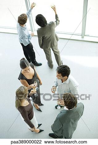 Office party, high angle view View Large Photo Image Stock Image - Office party, high angle view. Fotosearch