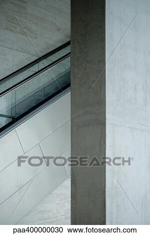 Architectural detail, concrete wall and escalator View Large Photo Image Stock Image - Architectural detail, concrete wall and escalator. Fotosearch