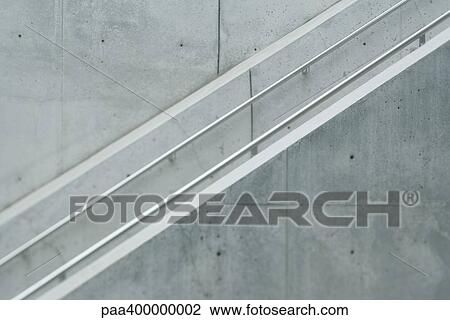 Stock Image - Architectural detail, side view of staircase. Fotosearch