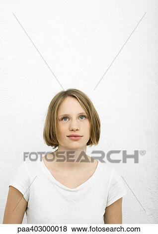 Stock Photo - Teenage girl, portrait. Fotosearch