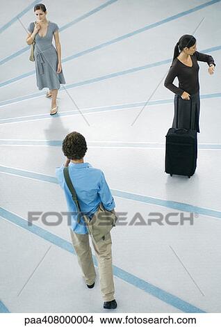 People walking, full length, high angle view View Large Photo Image Picture - People walking, full length, high angle view. Fotosearch