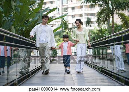 Family walking on bridge together View Large Photo Image Picture - Family walking on bridge together. Fotosearch
