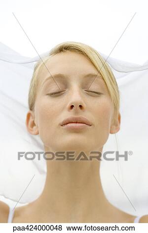 Teenage girl eyes closed, head and shoulders View Large Photo Image Stock Photo - Teenage girl eyes closed, head and shoulders. Fotosearch