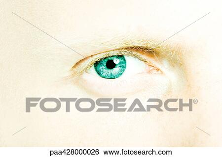 Stock Photograph - Man's eye, extreme close-up. Fotosearch
