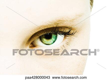 Teenage girl's eye, extreme close-up View Large Photo Image Stock Image - Teenage girl's eye, extreme close-up. Fotosearch