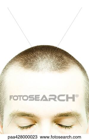 Young man with eyes closed, upper part of head, front view View Large Photo Image Stock Image - Young man with eyes closed, upper part of head, front view. Fotosearch