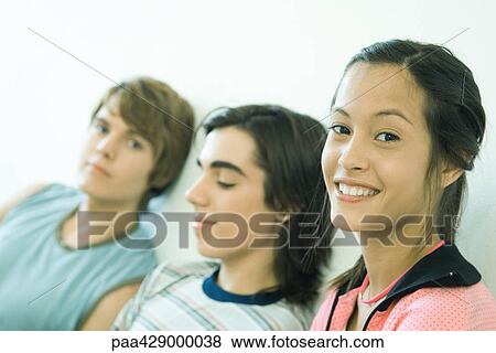 Teenage friends, portrait View Large Photo Image Stock Photo - Teenage friends, portrait . Fotosearch