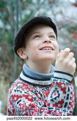 Boy looking up, portrait View Large Photo Image Stock Image - Boy looking up, portrait. Fotosearch