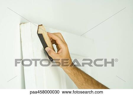 Man sanding door, cropped view of hand View Large Photo Image Stock Image - Man sanding door, cropped view of hand. Fotosearch