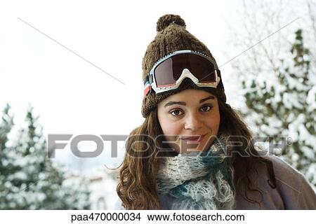 Young woman in winter clothing, portrait View Large Photo Image Picture - Young woman in winter clothing, portrait. Fotosearch