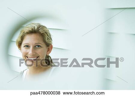 Woman smiling View Large Photo Image Stock Photo - Woman smiling. Fotosearch