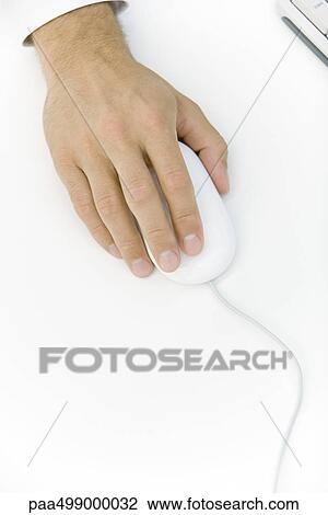 Hand using computer mouse, high angle view View Large Photo Image Stock Image - Hand using computer mouse, high angle view. Fotosearch