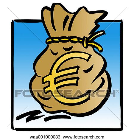 Drawing - bags, finances, investments, invest, payments. Fotosearch