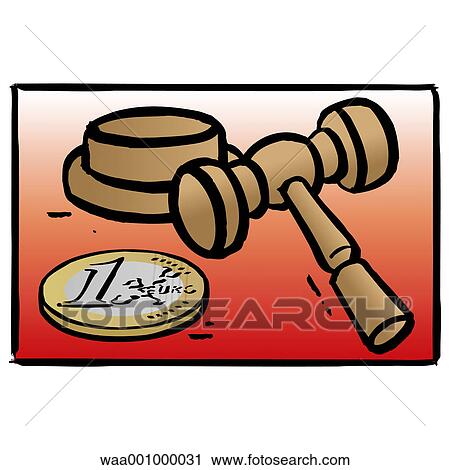 Clip Art - mallets, allocate, symbolic, system, justice, pictograms. Fotosearch