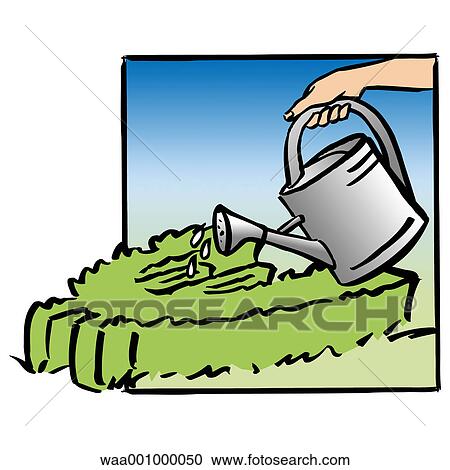 Clipart - watering-cans, change, upheaval, evolution, 2002, symbols, currency. Fotosearch