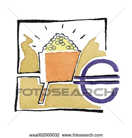 drawings, profits, coins, epsilon, symbols, Europe, European View Large Illustration Drawing - drawings, profits, coins, epsilon, symbols, Europe, European. Fotosearch
