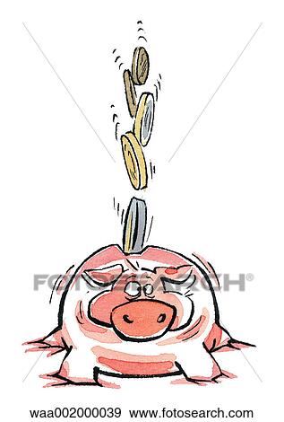 Stock Illustration - drawings, profits, coins, Europe, European, European, currency. Fotosearch