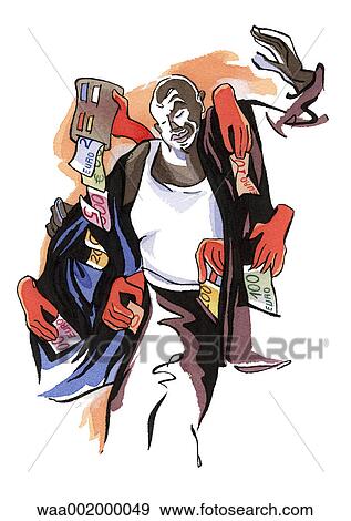 Stock Illustration - drawings, profits, spend, extravagant, expenditure. Fotosearch