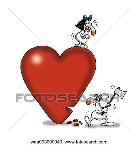 Clipart - drawing, cynicism, cynical, humorous, humour, relations, couples. Fotosearch