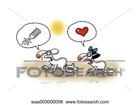 Stock Illustration - drawing, cynicism, cynical, humorous, humour, desert, relations. Fotosearch