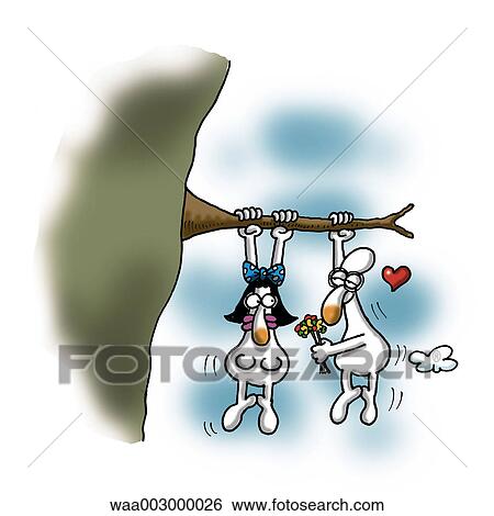 Stock Illustration - drawing, cynicism, cynical, humorous, humour, duo, meetings. Fotosearch