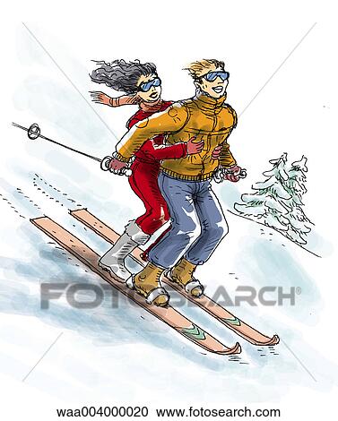 Clipart - drawing, dangerous, danger, speed, descents, descent, mountain. Fotosearch