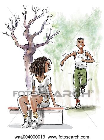 Stock Illustration - drawing, endurance, efforts, effort, blacks, black, holidays. Fotosearch