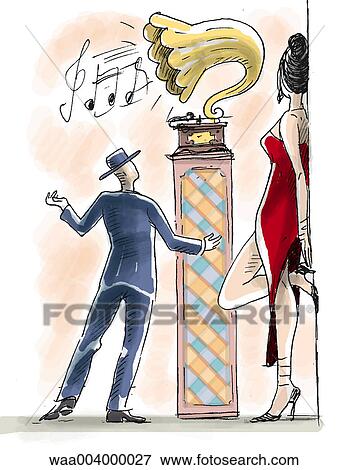 drawing, gramophones, gramophone, admirers, suitor, suitors, admirer View Large Illustration Stock Illustration - drawing, gramophones, gramophone, admirers, suitor, suitors, admirer. Fotosearch