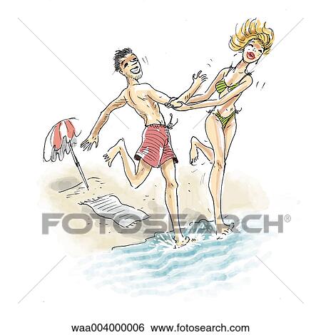 Stock Illustration - drawing, holidays, leisure, affinities, accomplices, complicity, close. Fotosearch