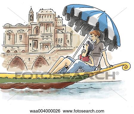 Stock Illustration - drawing, leisure, trips, travel, traveller, travellers. Fotosearch