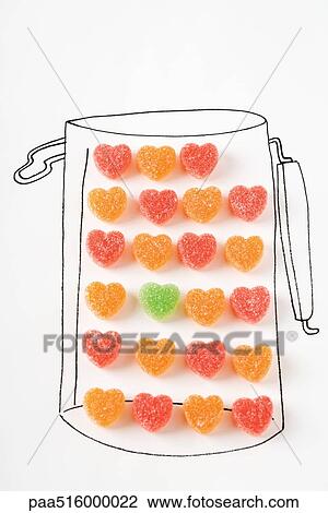 Candy hearts in drawing of canister View Large Photo Image Stock Image - Candy hearts in drawing of canister. Fotosearch