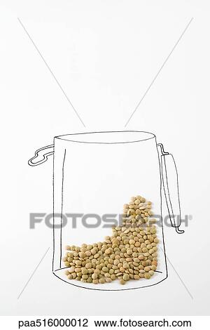 Lentils on drawing of canister View Large Photo Image Stock Image - Lentils on drawing of canister. Fotosearch