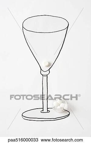 Pill in drawing of stemmed glass View Large Photo Image Stock Image - Pill in drawing of stemmed glass. Fotosearch