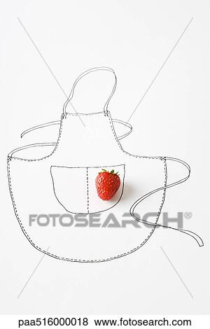 Strawberry and drawing of apron View Large Photo Image Stock Photo - Strawberry and drawing of apron. Fotosearch